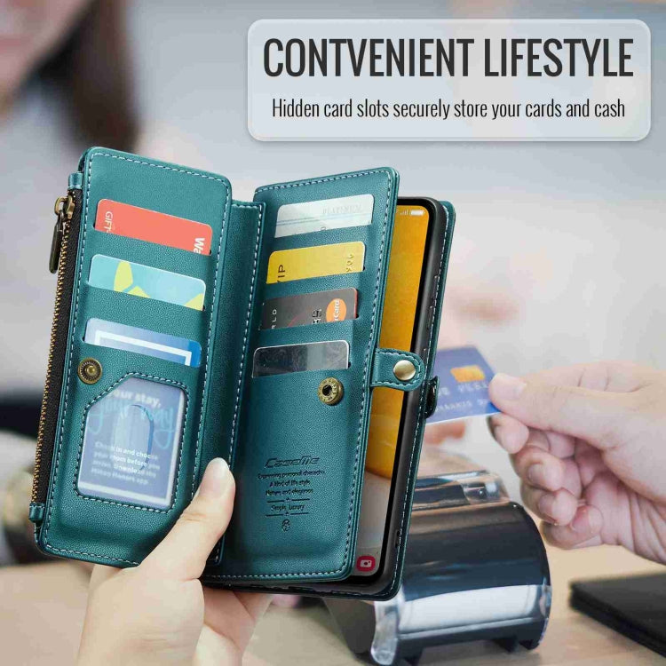 For Samsung Galaxy A72 CaseMe C36 Card Slots Zipper Wallet RFID Anti-theft Leather Phone Case