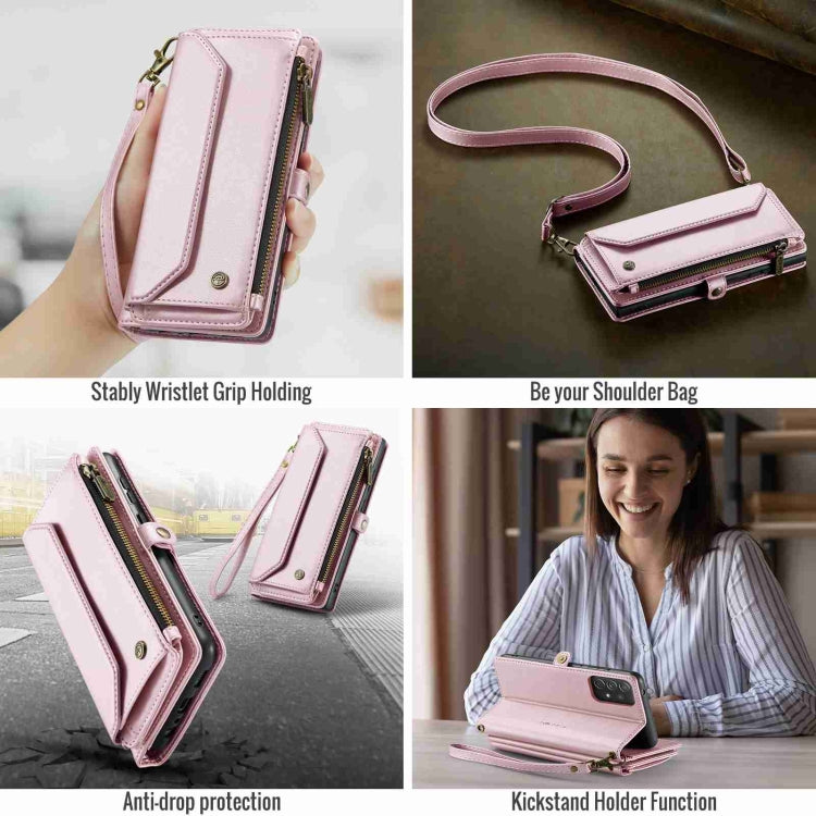 For Samsung Galaxy A72 CaseMe C36 Card Slots Zipper Wallet RFID Anti-theft Leather Phone Case