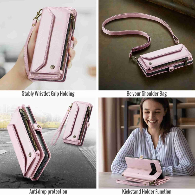 For Samsung Galaxy S10 CaseMe C36 Card Slots Zipper Wallet RFID Anti-theft Leather Phone Case