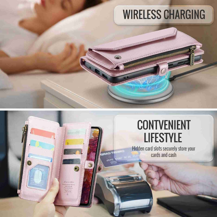 For Samsung Galaxy S20 FE CaseMe C36 Card Slots Zipper Wallet RFID Anti-theft Leather Phone Case