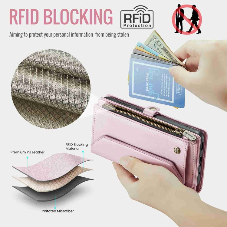 For Samsung Galaxy S20 FE CaseMe C36 Card Slots Zipper Wallet RFID Anti-theft Leather Phone Case