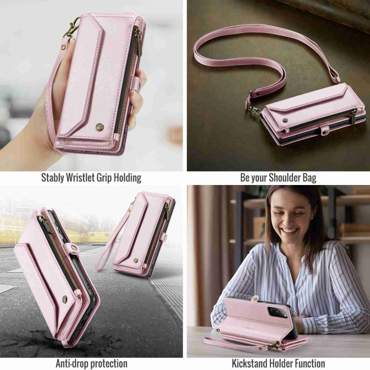 For Samsung Galaxy S20 FE CaseMe C36 Card Slots Zipper Wallet RFID Anti-theft Leather Phone Case