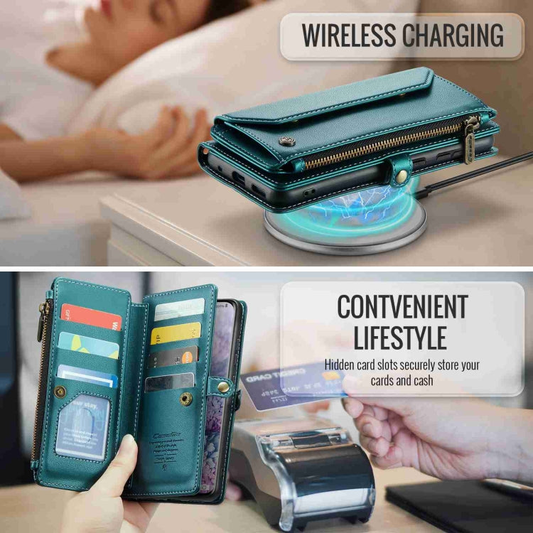 For Samsung Galaxy S20+ CaseMe C36 Card Slots Zipper Wallet RFID Anti-theft Leather Phone Case