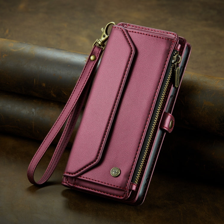 For Samsung Galaxy S20+ CaseMe C36 Card Slots Zipper Wallet RFID Anti-theft Leather Phone Case