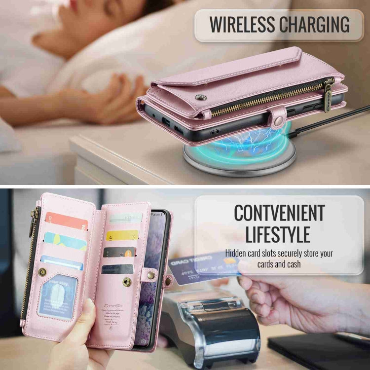 For Samsung Galaxy S20+ CaseMe C36 Card Slots Zipper Wallet RFID Anti-theft Leather Phone Case
