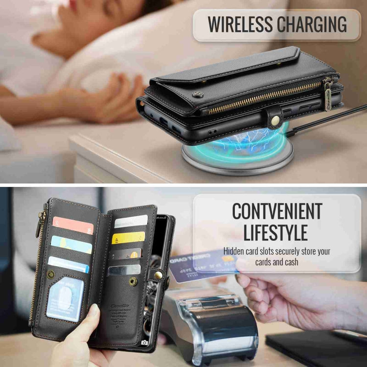 For Samsung Galaxy S20 Ultra CaseMe C36 Card Slots Zipper Wallet RFID Anti-theft Leather Phone Case