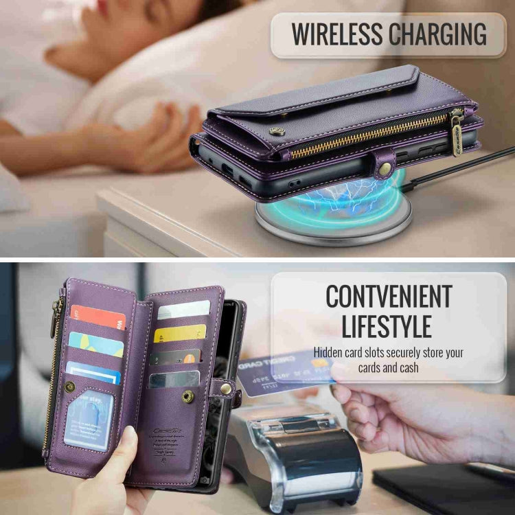 For Samsung Galaxy S20 Ultra CaseMe C36 Card Slots Zipper Wallet RFID Anti-theft Leather Phone Case