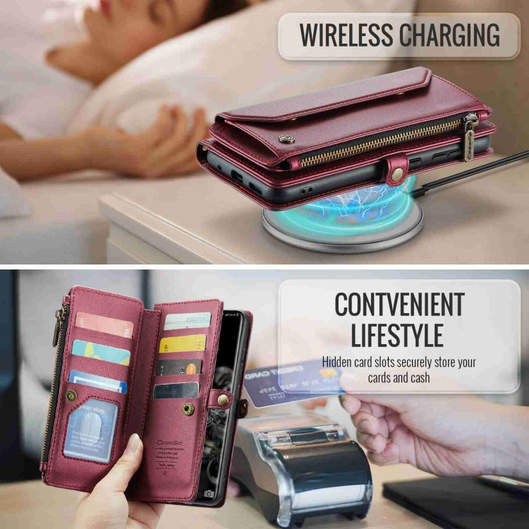 For Samsung Galaxy S20 Ultra CaseMe C36 Card Slots Zipper Wallet RFID Anti-theft Leather Phone Case