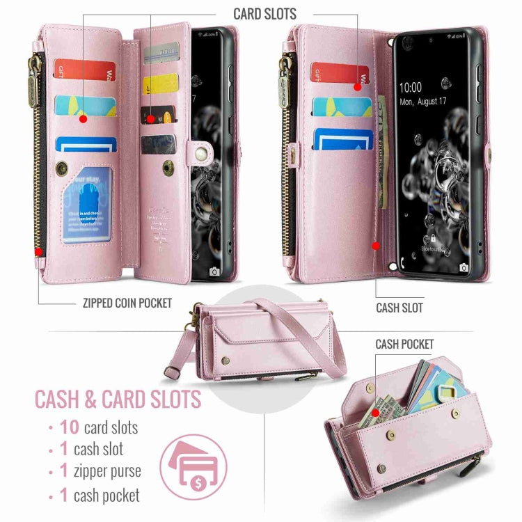 For Samsung Galaxy S20 Ultra CaseMe C36 Card Slots Zipper Wallet RFID Anti-theft Leather Phone Case