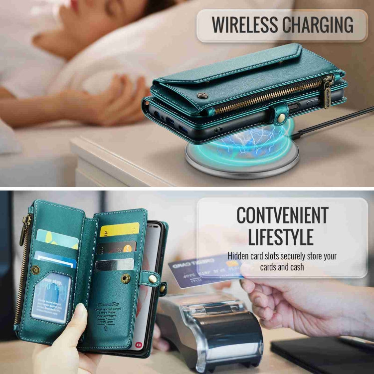 For Samsung Galaxy S21 5G CaseMe C36 Card Slots Zipper Wallet RFID Anti-theft Leather Phone Case