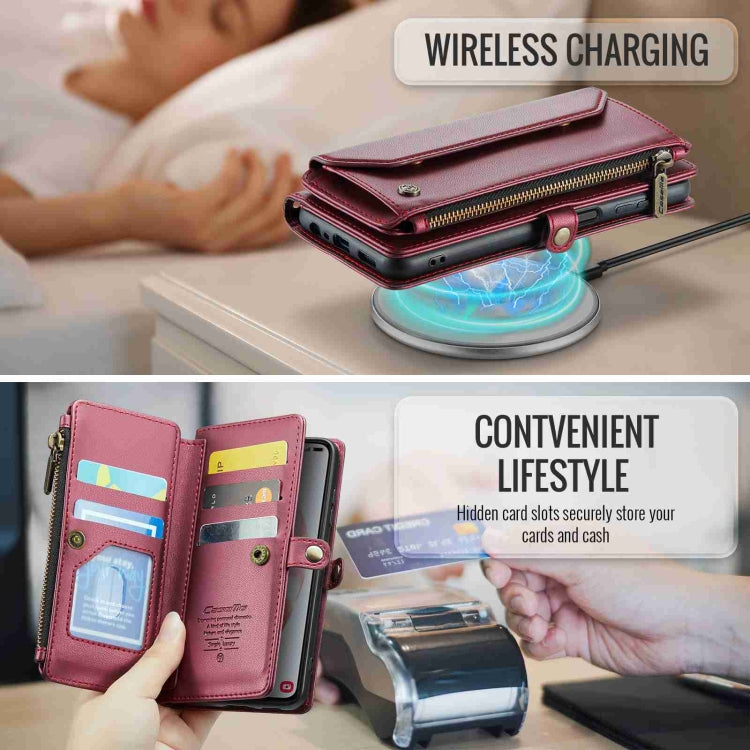 For Samsung Galaxy S21 5G CaseMe C36 Card Slots Zipper Wallet RFID Anti-theft Leather Phone Case