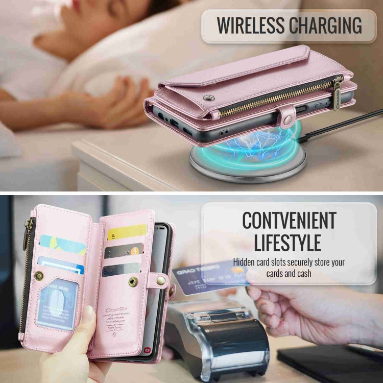 For Samsung Galaxy S21 5G CaseMe C36 Card Slots Zipper Wallet RFID Anti-theft Leather Phone Case