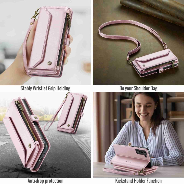 For Samsung Galaxy S21 5G CaseMe C36 Card Slots Zipper Wallet RFID Anti-theft Leather Phone Case
