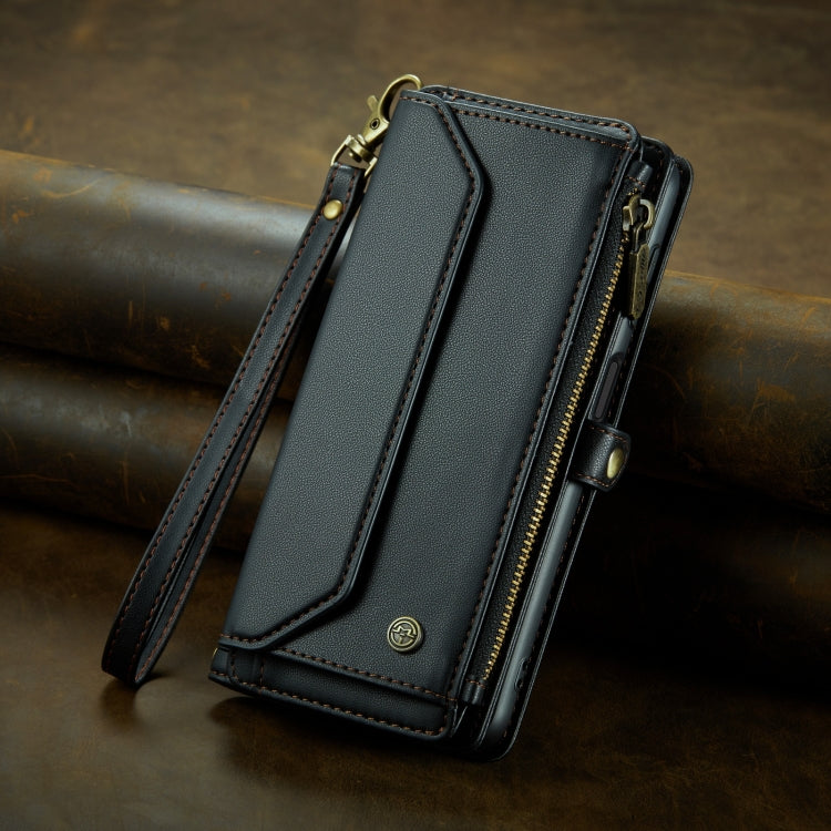 For Samsung Galaxy S22+ 5G CaseMe C36 Card Slots Zipper Wallet RFID Anti-theft Leather Phone Case