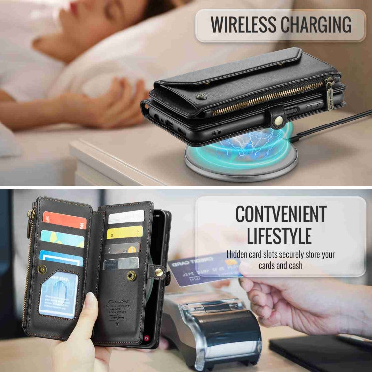 For Samsung Galaxy S23 FE 5G CaseMe C36 Card Slots Zipper Wallet RFID Anti-theft Leather Phone Case