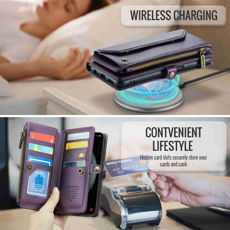 For Samsung Galaxy S23 FE 5G CaseMe C36 Card Slots Zipper Wallet RFID Anti-theft Leather Phone Case