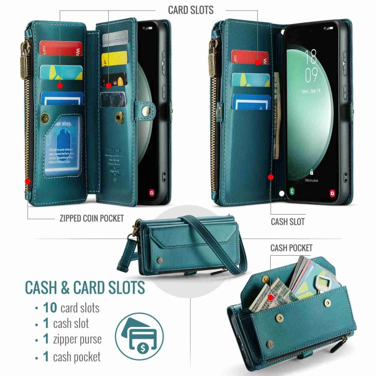 For Samsung Galaxy S23 FE 5G CaseMe C36 Card Slots Zipper Wallet RFID Anti-theft Leather Phone Case