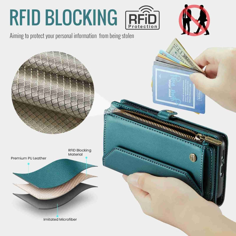For Samsung Galaxy S23 FE 5G CaseMe C36 Card Slots Zipper Wallet RFID Anti-theft Leather Phone Case
