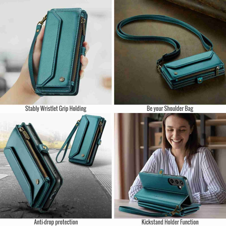 For Samsung Galaxy S23 FE 5G CaseMe C36 Card Slots Zipper Wallet RFID Anti-theft Leather Phone Case