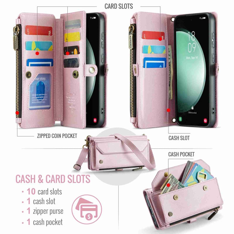 For Samsung Galaxy S23 FE 5G CaseMe C36 Card Slots Zipper Wallet RFID Anti-theft Leather Phone Case