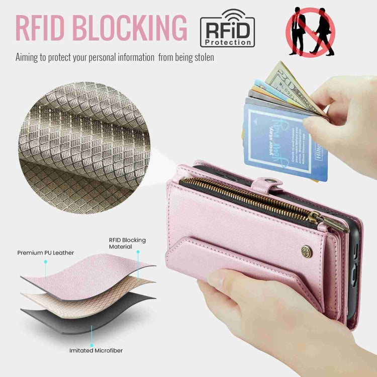 For Samsung Galaxy S23 FE 5G CaseMe C36 Card Slots Zipper Wallet RFID Anti-theft Leather Phone Case