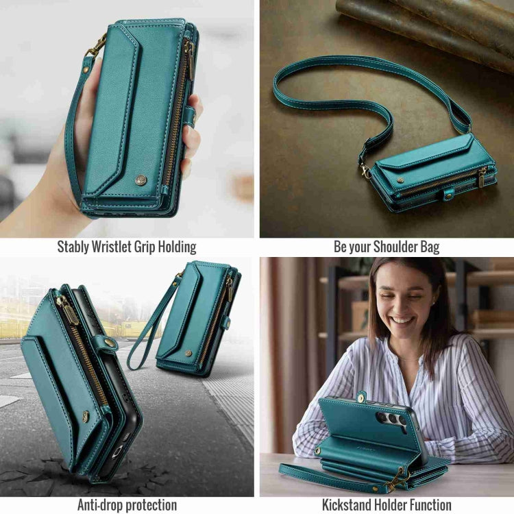 For Samsung Galaxy S23+ 5G CaseMe C36 Card Slots Zipper Wallet RFID Anti-theft Leather Phone Case