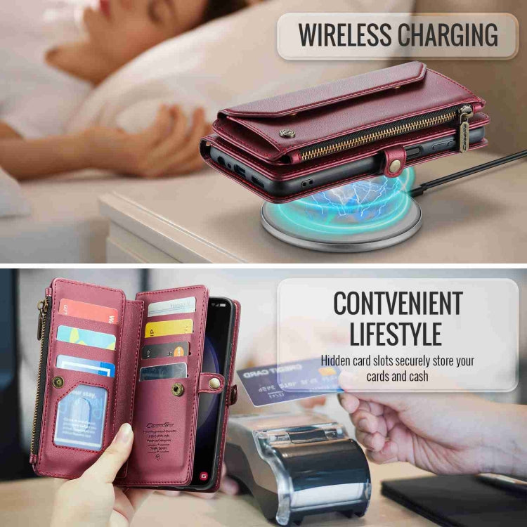 For Samsung Galaxy S23+ 5G CaseMe C36 Card Slots Zipper Wallet RFID Anti-theft Leather Phone Case