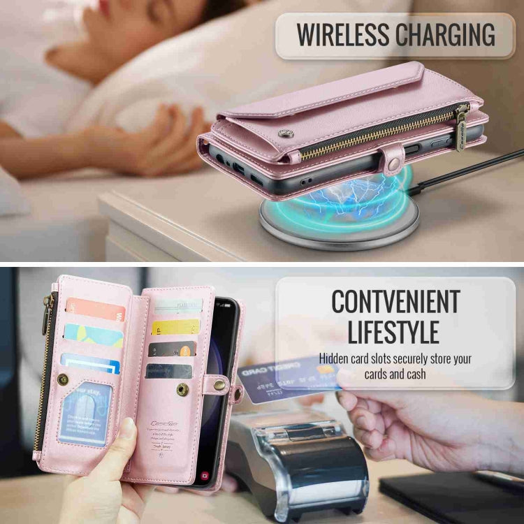 For Samsung Galaxy S23+ 5G CaseMe C36 Card Slots Zipper Wallet RFID Anti-theft Leather Phone Case