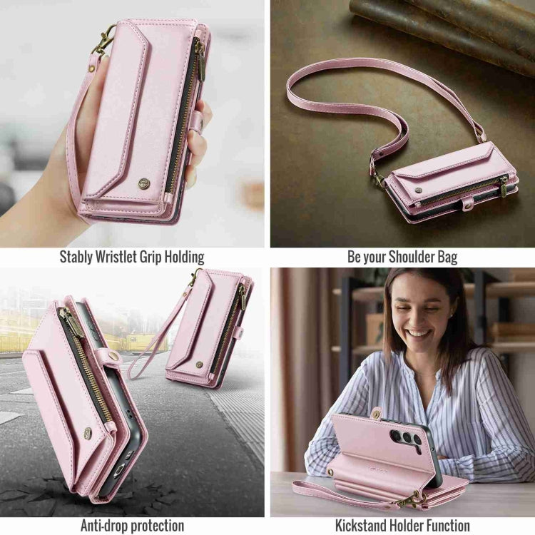 For Samsung Galaxy S23+ 5G CaseMe C36 Card Slots Zipper Wallet RFID Anti-theft Leather Phone Case