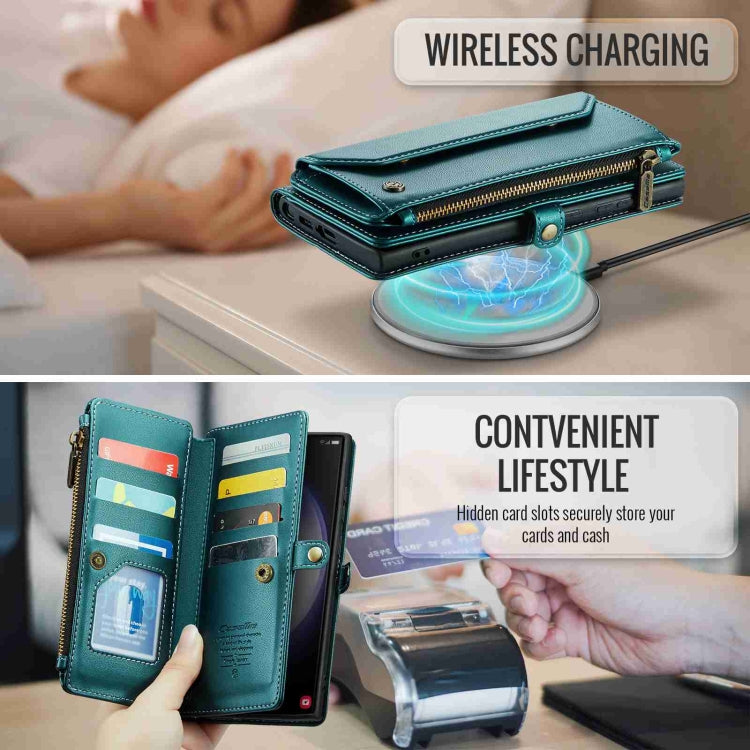 For Samsung Galaxy S23 Ultra 5G CaseMe C36 Card Slots Zipper Wallet RFID Anti-theft Leather Phone Case