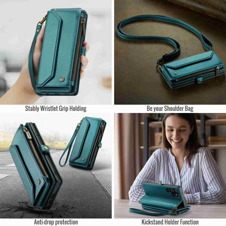 For Samsung Galaxy S23 Ultra 5G CaseMe C36 Card Slots Zipper Wallet RFID Anti-theft Leather Phone Case