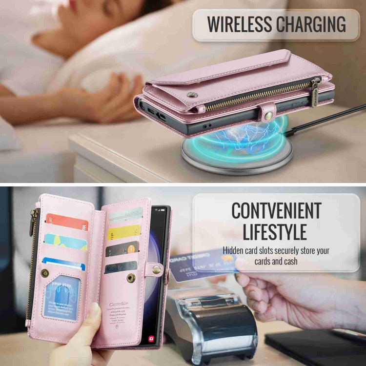 For Samsung Galaxy S23 Ultra 5G CaseMe C36 Card Slots Zipper Wallet RFID Anti-theft Leather Phone Case