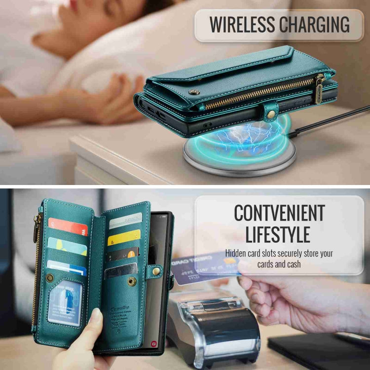 For Samsung Galaxy S24 Ultra 5G CaseMe C36 Card Slots Zipper Wallet RFID Anti-theft Leather Phone Case