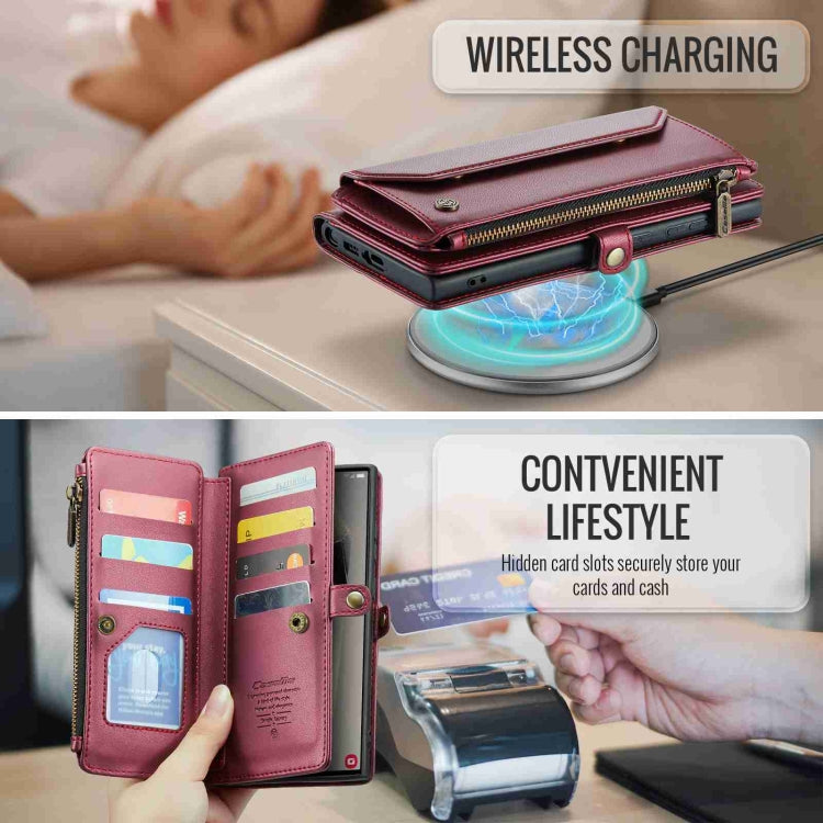 For Samsung Galaxy S24 Ultra 5G CaseMe C36 Card Slots Zipper Wallet RFID Anti-theft Leather Phone Case