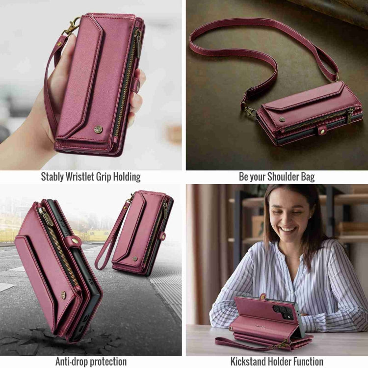 For Samsung Galaxy S24 Ultra 5G CaseMe C36 Card Slots Zipper Wallet RFID Anti-theft Leather Phone Case