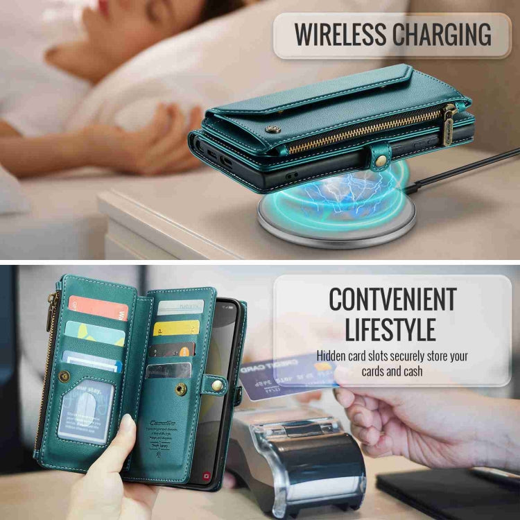 For Samsung Galaxy S24 5G CaseMe C36 Card Slots Zipper Wallet RFID Anti-theft Leather Phone Case