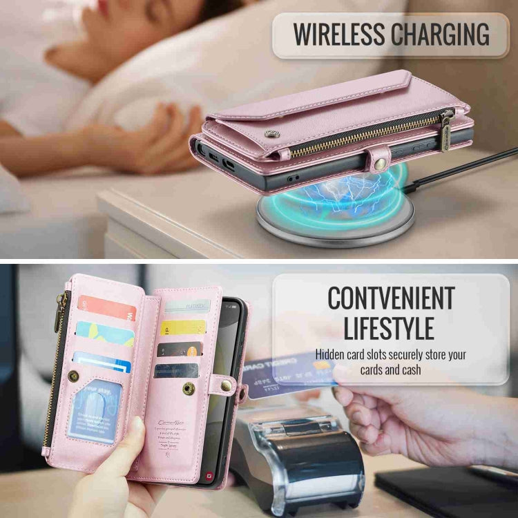 For Samsung Galaxy S24 5G CaseMe C36 Card Slots Zipper Wallet RFID Anti-theft Leather Phone Case