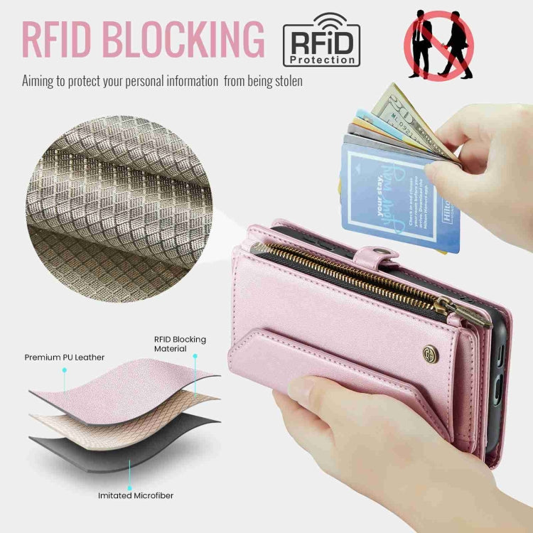 For Samsung Galaxy S24 5G CaseMe C36 Card Slots Zipper Wallet RFID Anti-theft Leather Phone Case