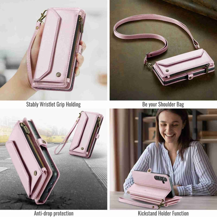 For Samsung Galaxy S24 5G CaseMe C36 Card Slots Zipper Wallet RFID Anti-theft Leather Phone Case