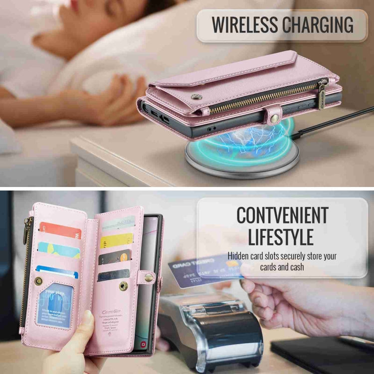 For Samsung Galaxy Note10+ CaseMe C36 Card Slots Zipper Wallet RFID Anti-theft Leather Phone Case