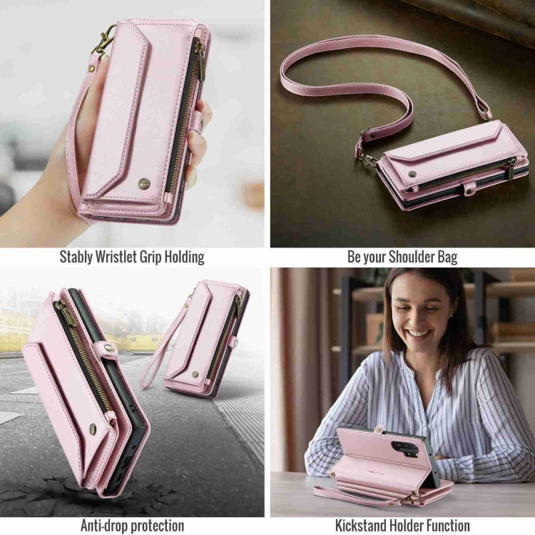 For Samsung Galaxy Note10+ CaseMe C36 Card Slots Zipper Wallet RFID Anti-theft Leather Phone Case