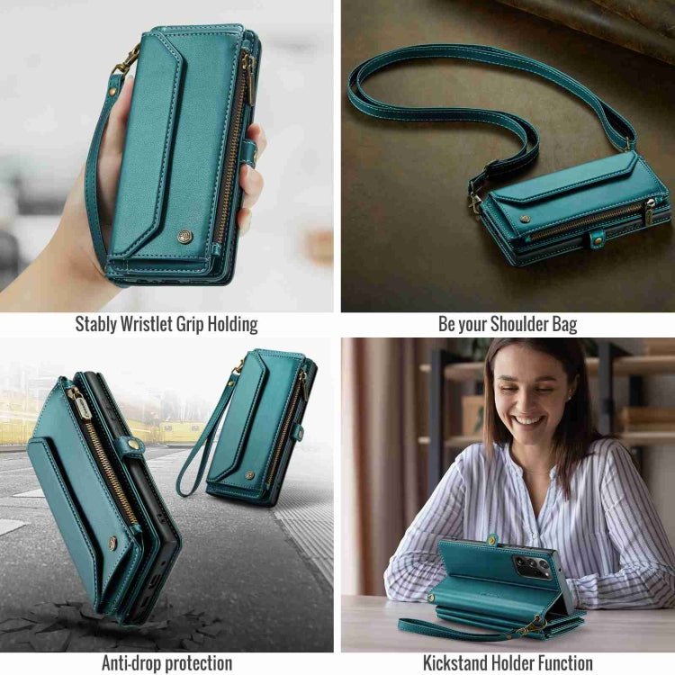For Samsung Galaxy Note20 Ultra CaseMe C36 Card Slots Zipper Wallet RFID Anti-theft Leather Phone Case