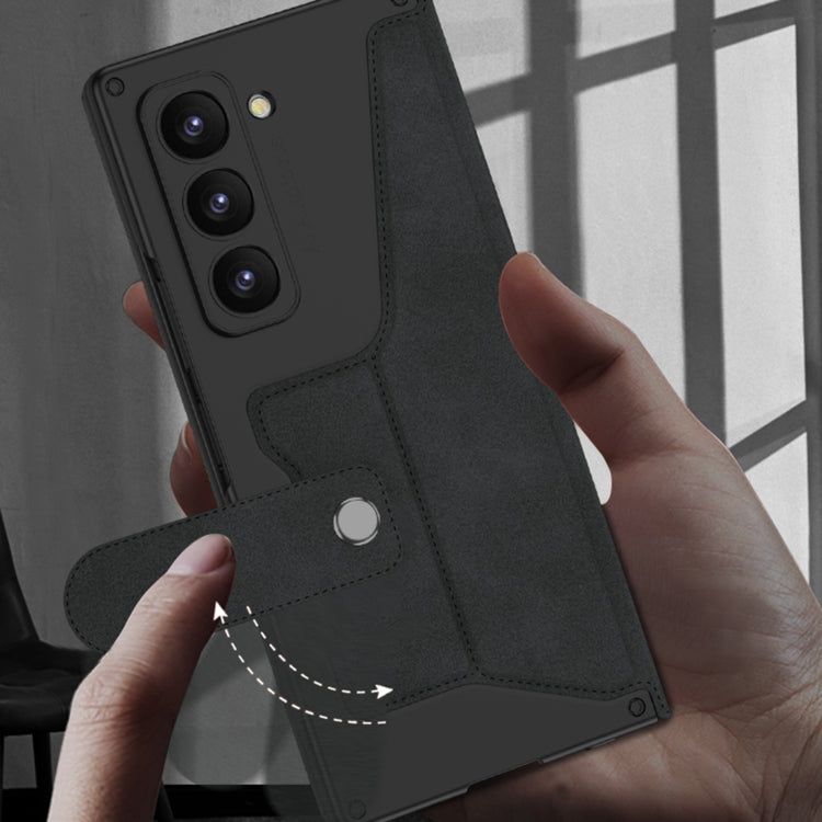 For Samsung Galaxy Z Fold6 GKK Integrated Armor Flip Leather Case with Pen Slot, Stylus Not Included
