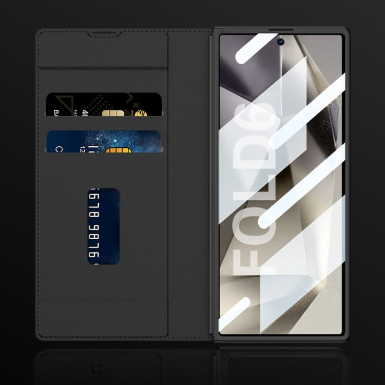 For Samsung Galaxy Z Fold6 GKK Integrated Armor Flip Leather Case with Pen Slot, Stylus Not Included
