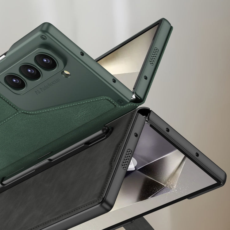 For Samsung Galaxy Z Fold6 GKK Integrated Armor Flip Leather Case with Pen Slot, Stylus Not Included