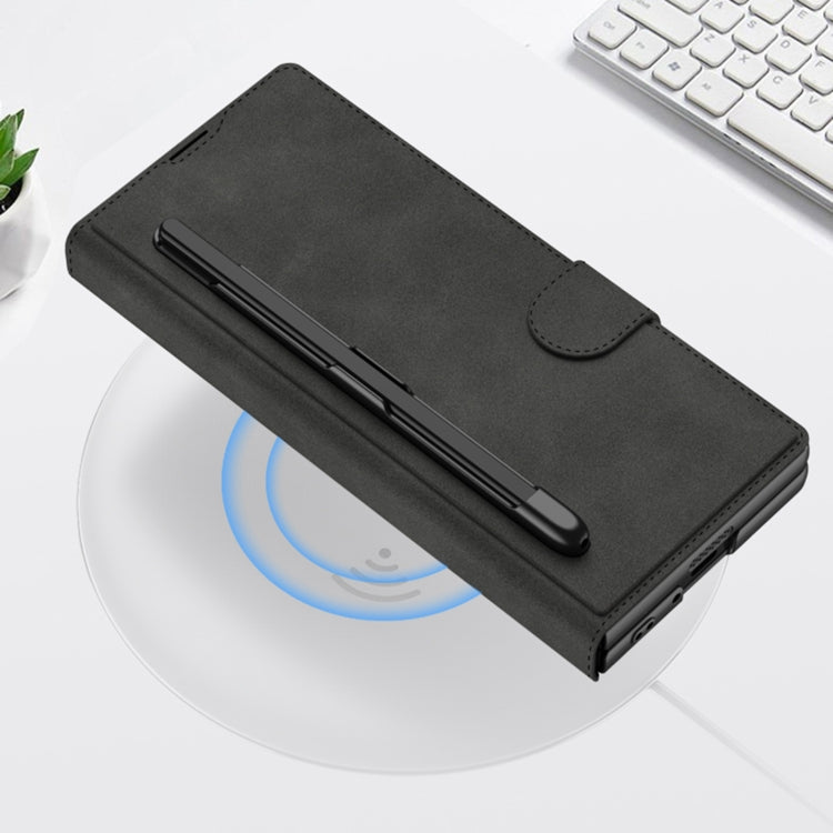 For Samsung Galaxy Z Fold6 GKK Integrated Armor Flip Leather Case with Pen Slot, Stylus Not Included