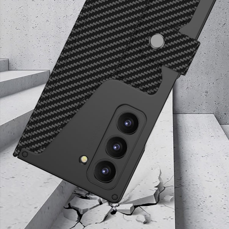 For Samsung Galaxy Z Fold6 GKK Integrated Armor Flip Leather Case with Pen Slot, Stylus Not Included