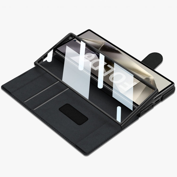 For Samsung Galaxy Z Fold6 GKK Integrated Armor Flip Leather Case with Pen Slot, Stylus Not Included