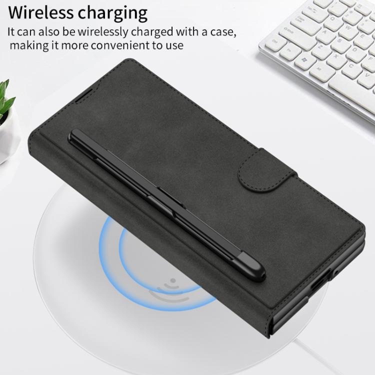 For Samsung Galaxy Z Fold7 5G GKK Integrated Armor Flip Leather Case with Pen Slot, Stylus Not Included