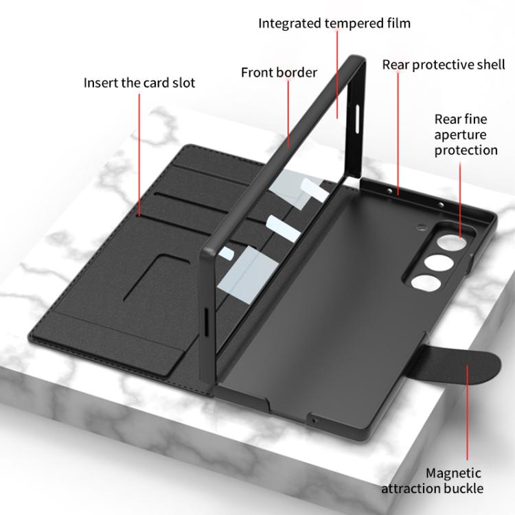 For Samsung Galaxy Z Fold7 5G GKK Integrated Armor Flip Leather Case with Pen Slot, Stylus Not Included